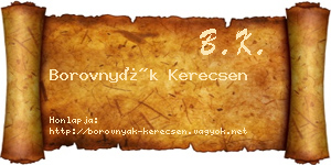 Borovnyák Kerecsen névjegykártya
